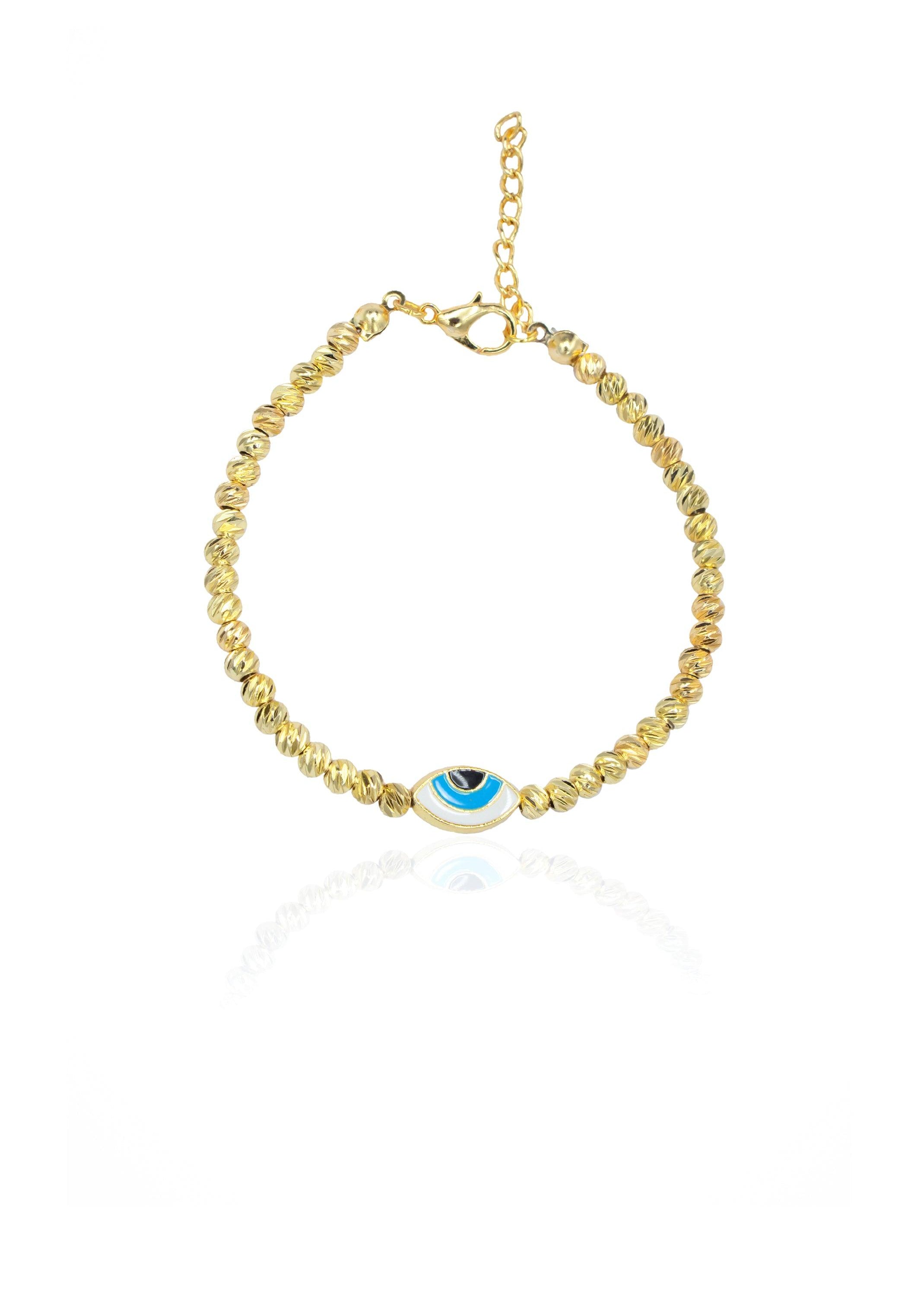 Entangled Gold Almond Eye Bracelet - Zevar King