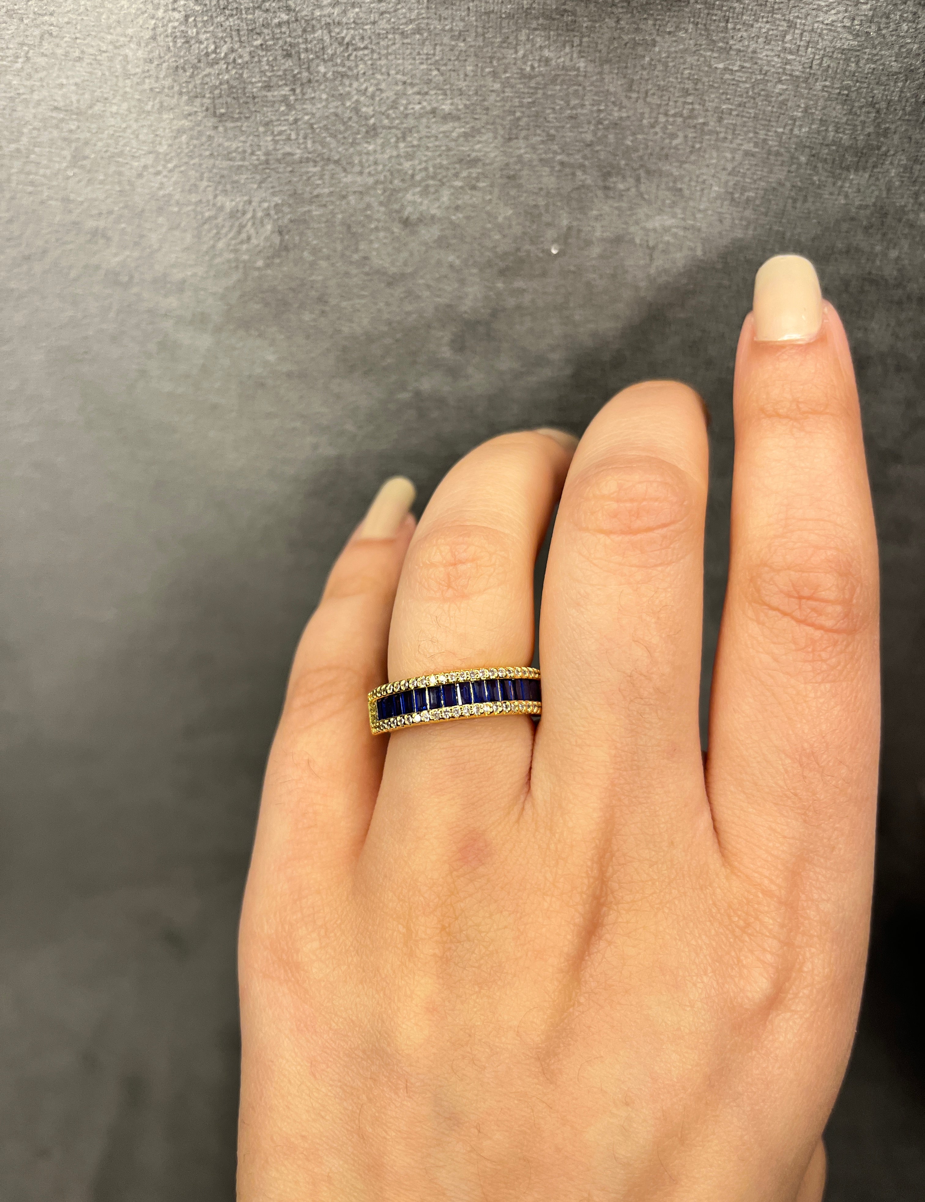 Sapphire CZ Band Rings