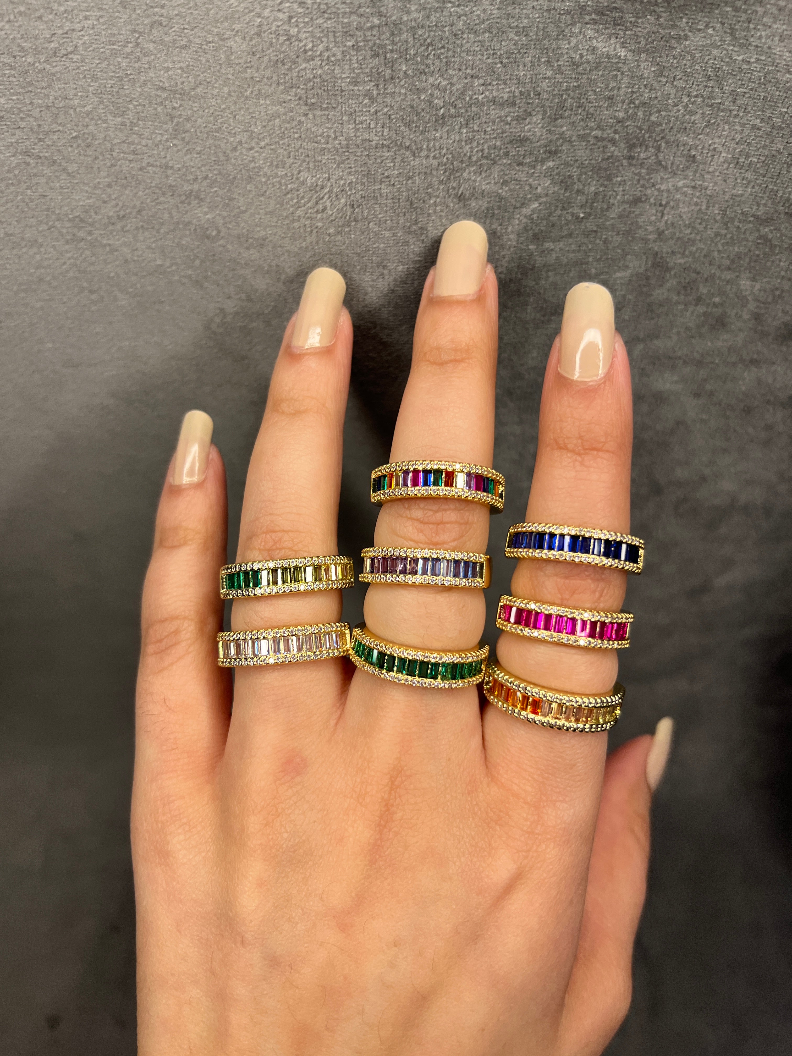 Za Rings Sapphire CZ Band Rings – Zevar King