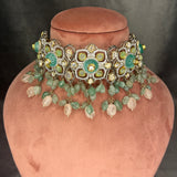 Emerald Mesh Paradise Necklace Set