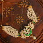 Bracelet With Pearl Drop - 1 - Green - Zevar King