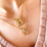 Initial Necklace with Simple Golden Chain - Zevar King