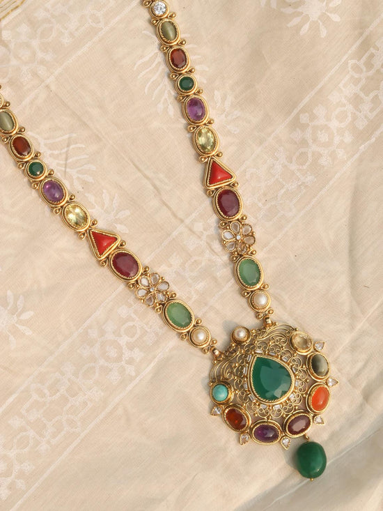 Samaira Long Necklace Set - Zevar King