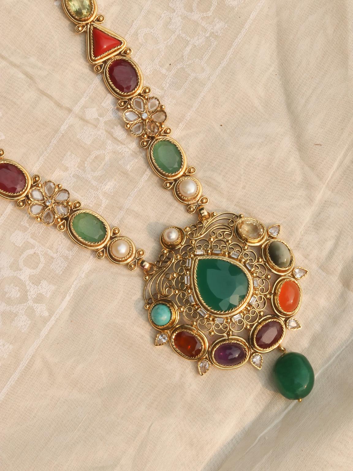 Samaira Long Necklace Set - Zevar King