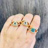 Evil Eye Adjustable Ring - Zevar King