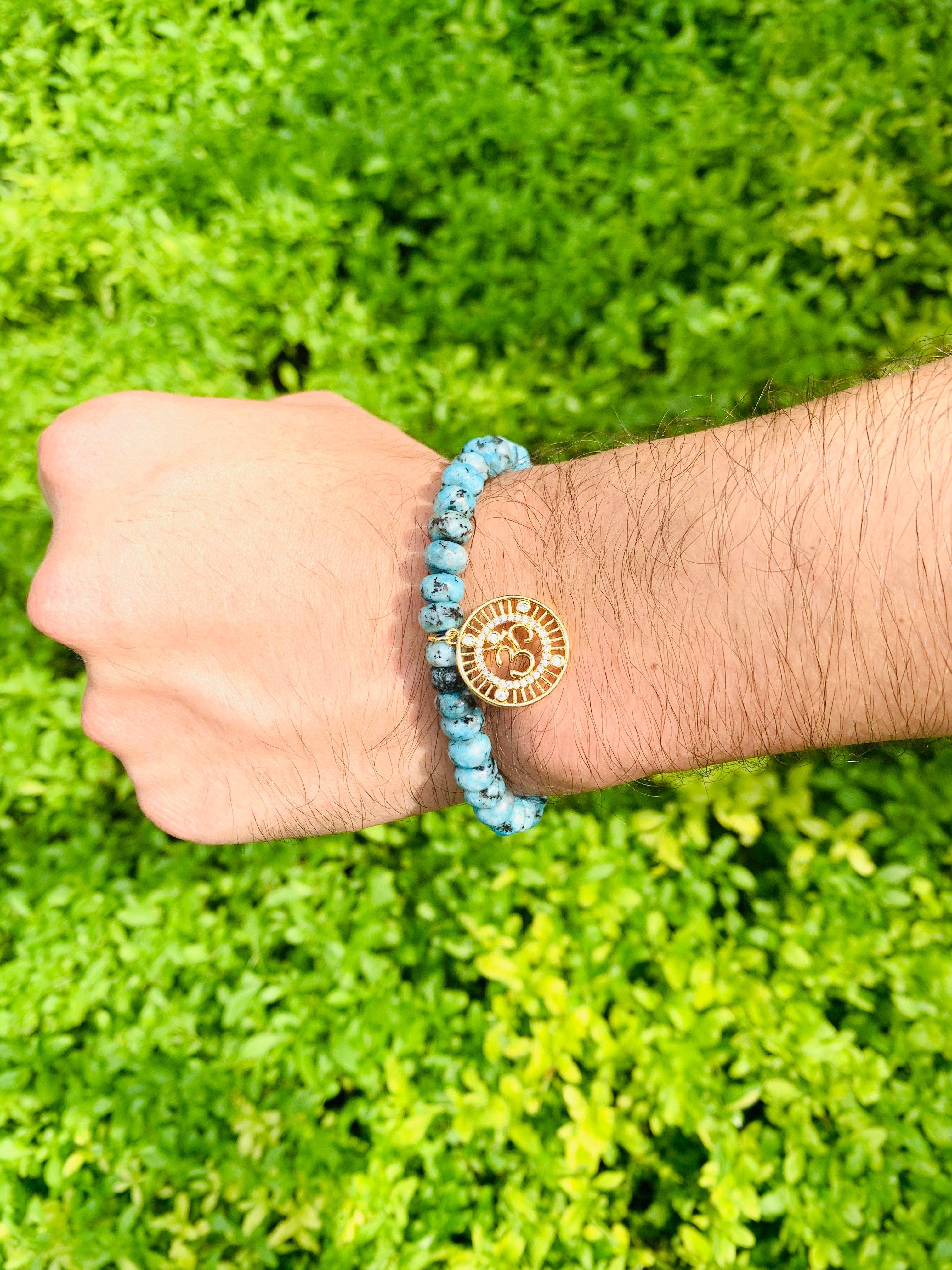 OM Turquoise Beads Bracelet - Zevar King