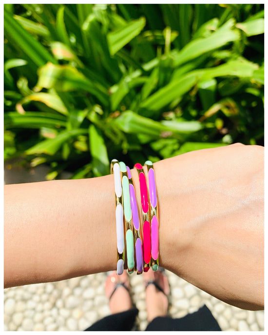 Colour Burst Enamel Slim Bracelets - Zevar King