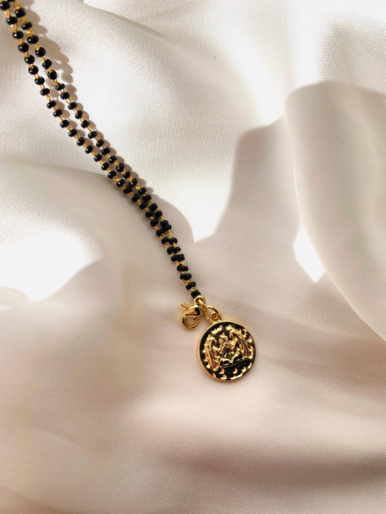 Zodiac Charm Black Beads Bracelet - Zevar King