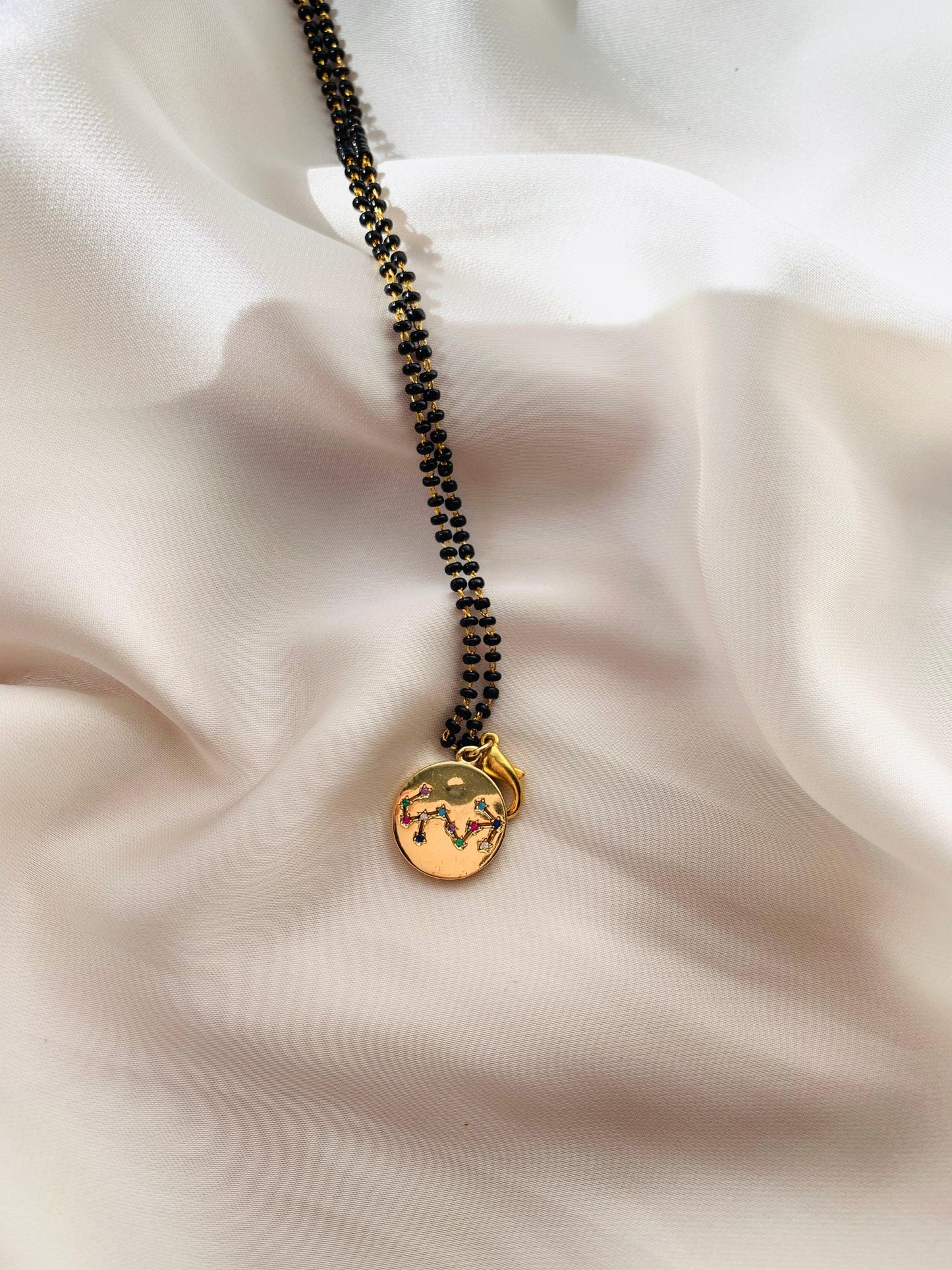 Zodiac Charm Black Beads Bracelet - Zevar King
