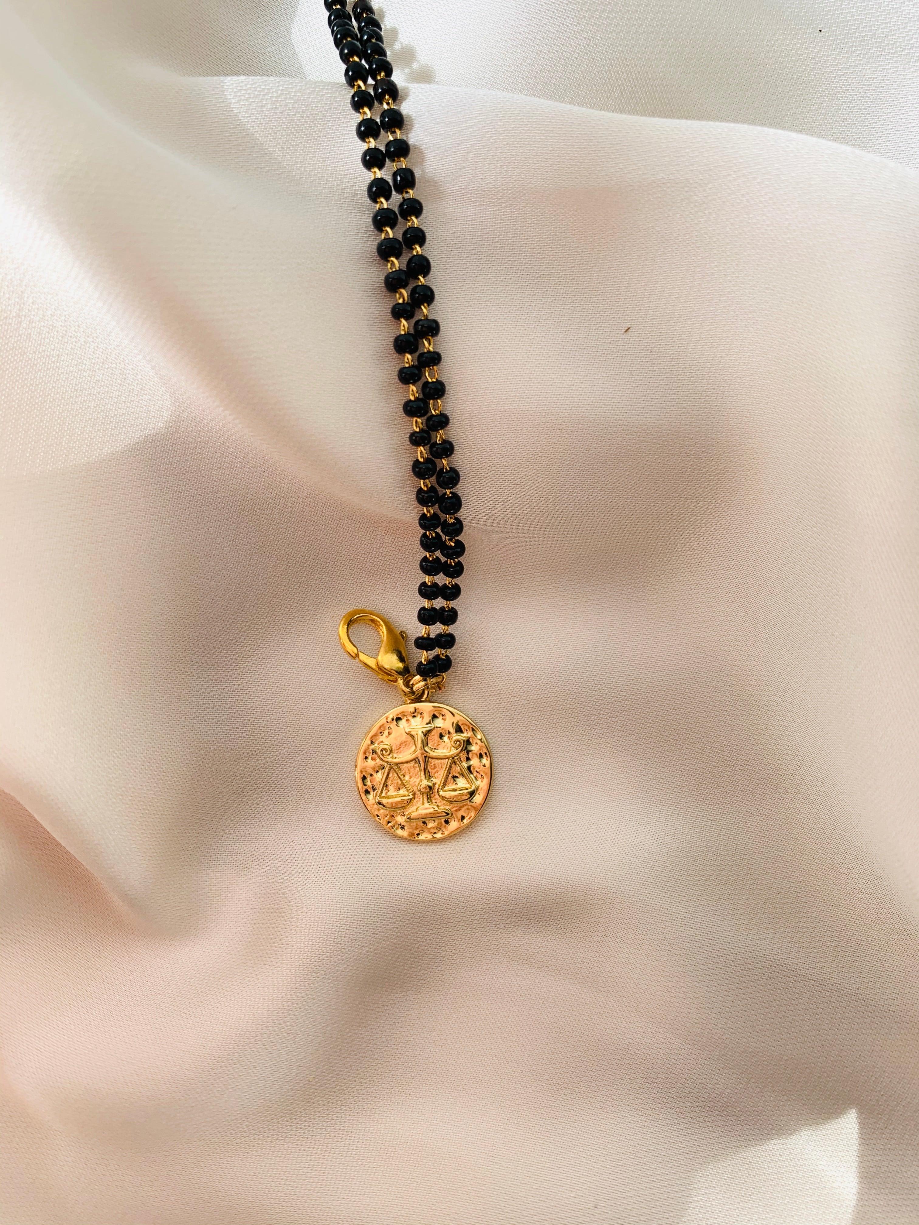 Zodiac Charm Black Beads Bracelet - Zevar King
