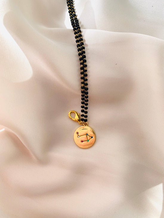 Zodiac Charm Black Beads Bracelet - Zevar King