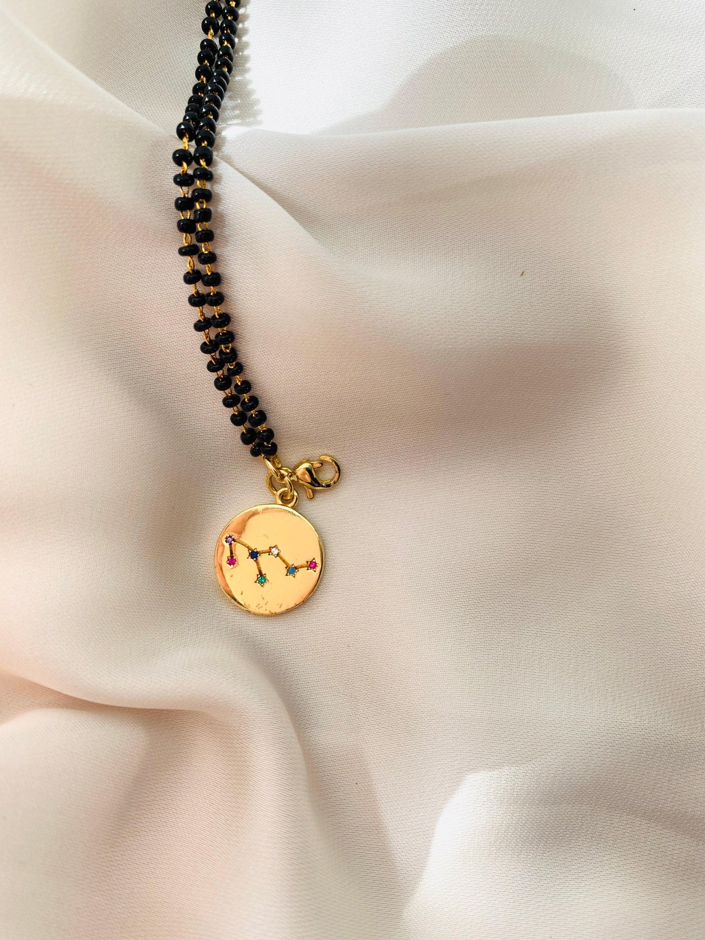 Zodiac Charm Black Beads Bracelet - Zevar King