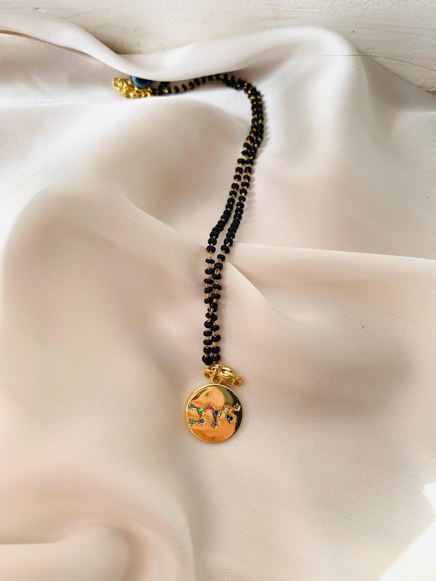 Zodiac Charm Black Beads Bracelet - Zevar King