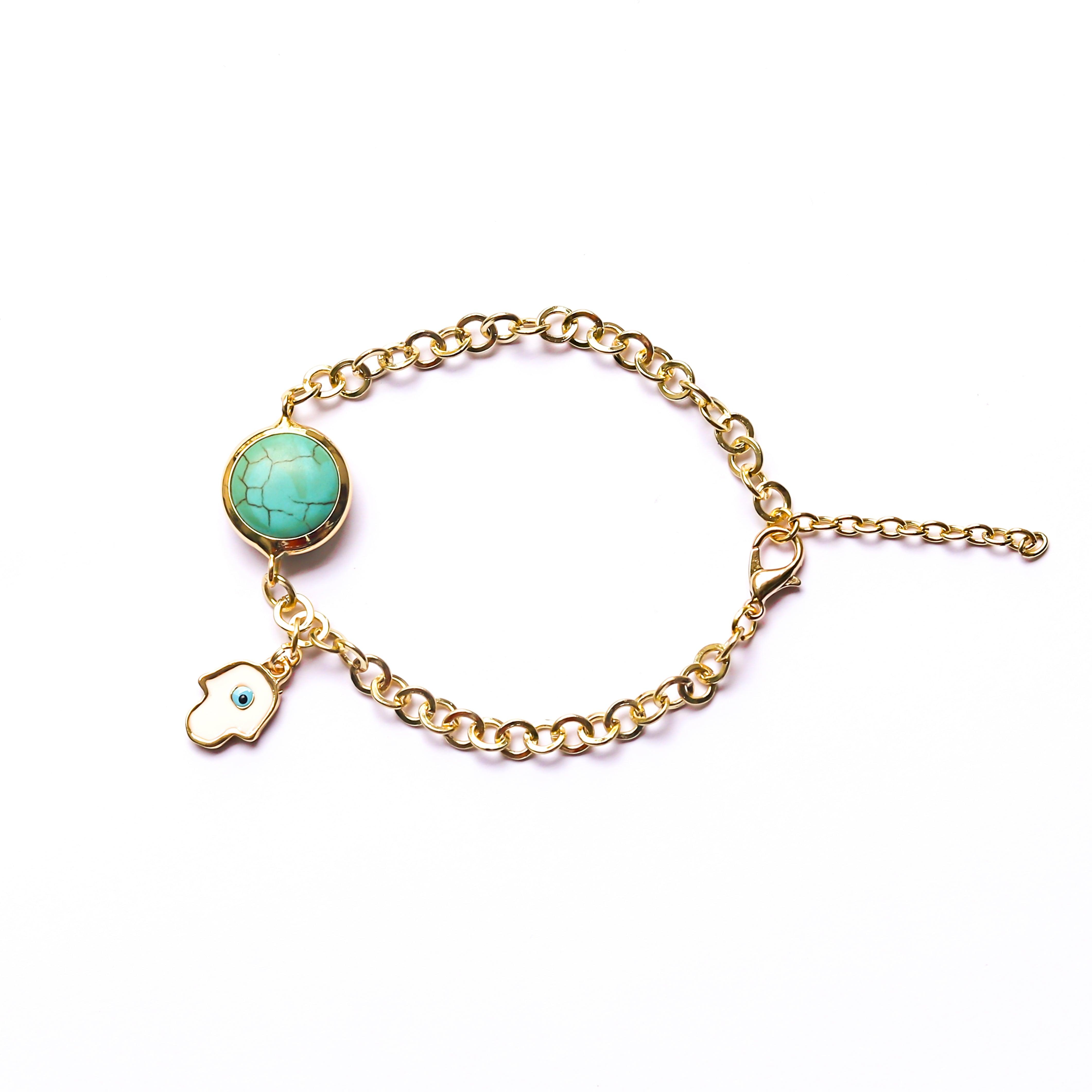 Turquoise Eye Drop Bracelet - Zevar King