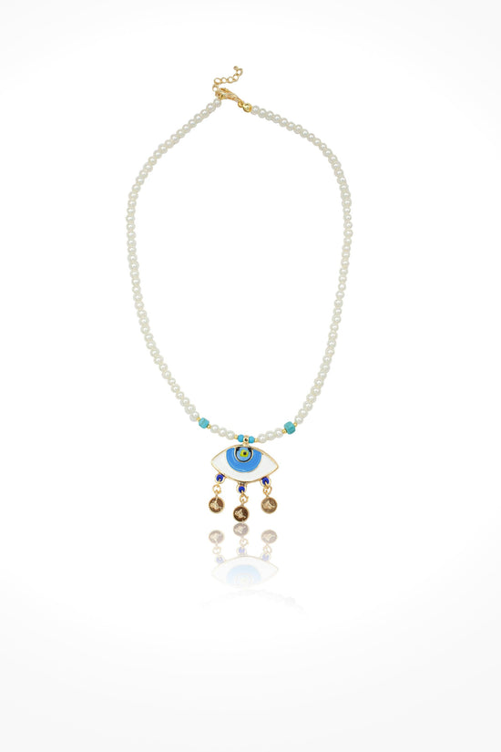 Load image into Gallery viewer, Pearl Eye Necklace - Zevar King
