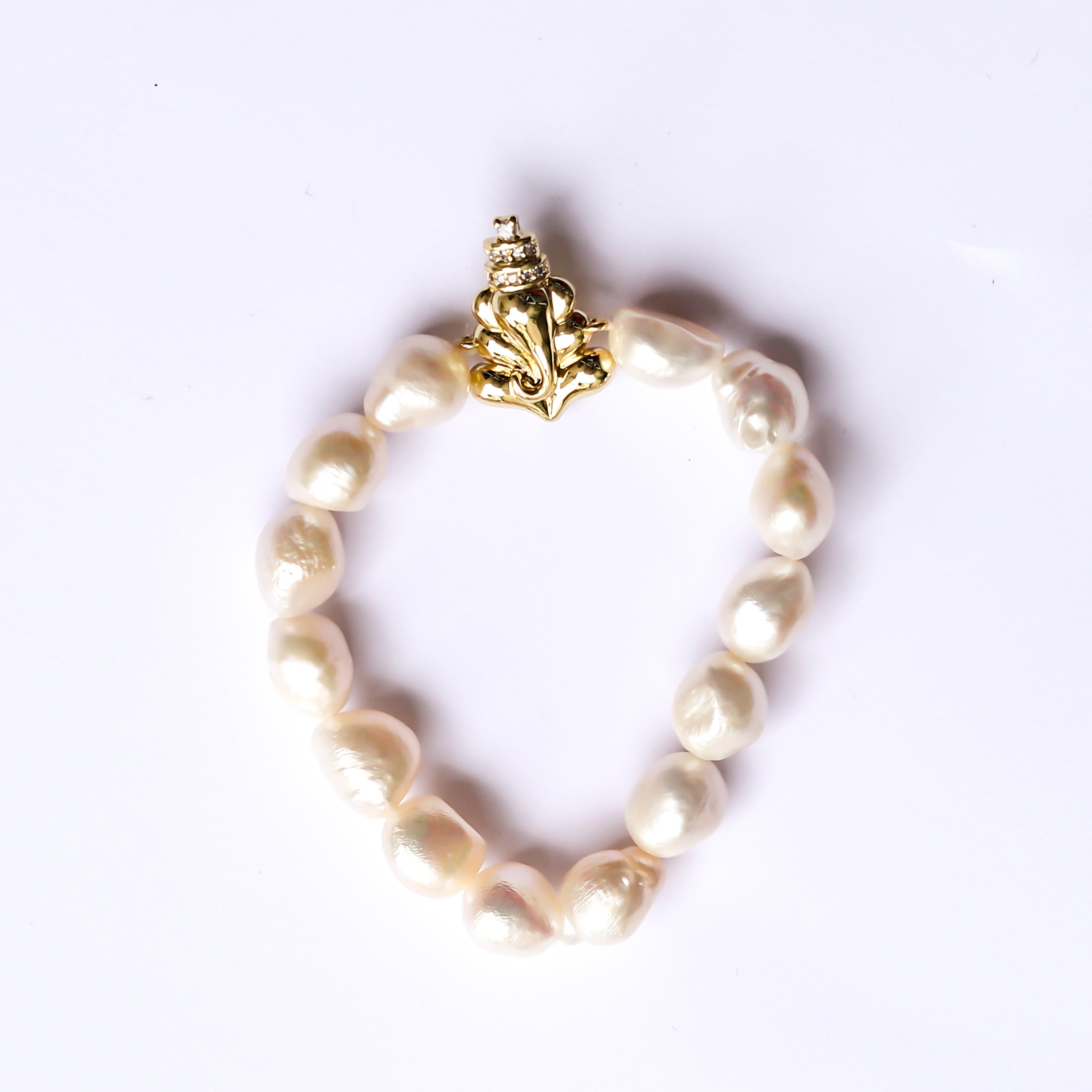 Baroque Pearls Ganesha Bracelet - Zevar King