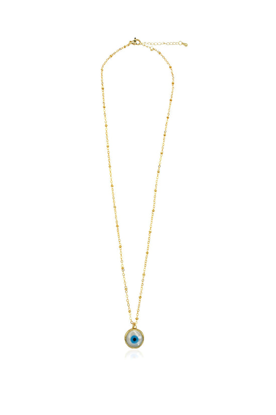Load image into Gallery viewer, Mini Round Evil Eye Necklace - Zevar King
