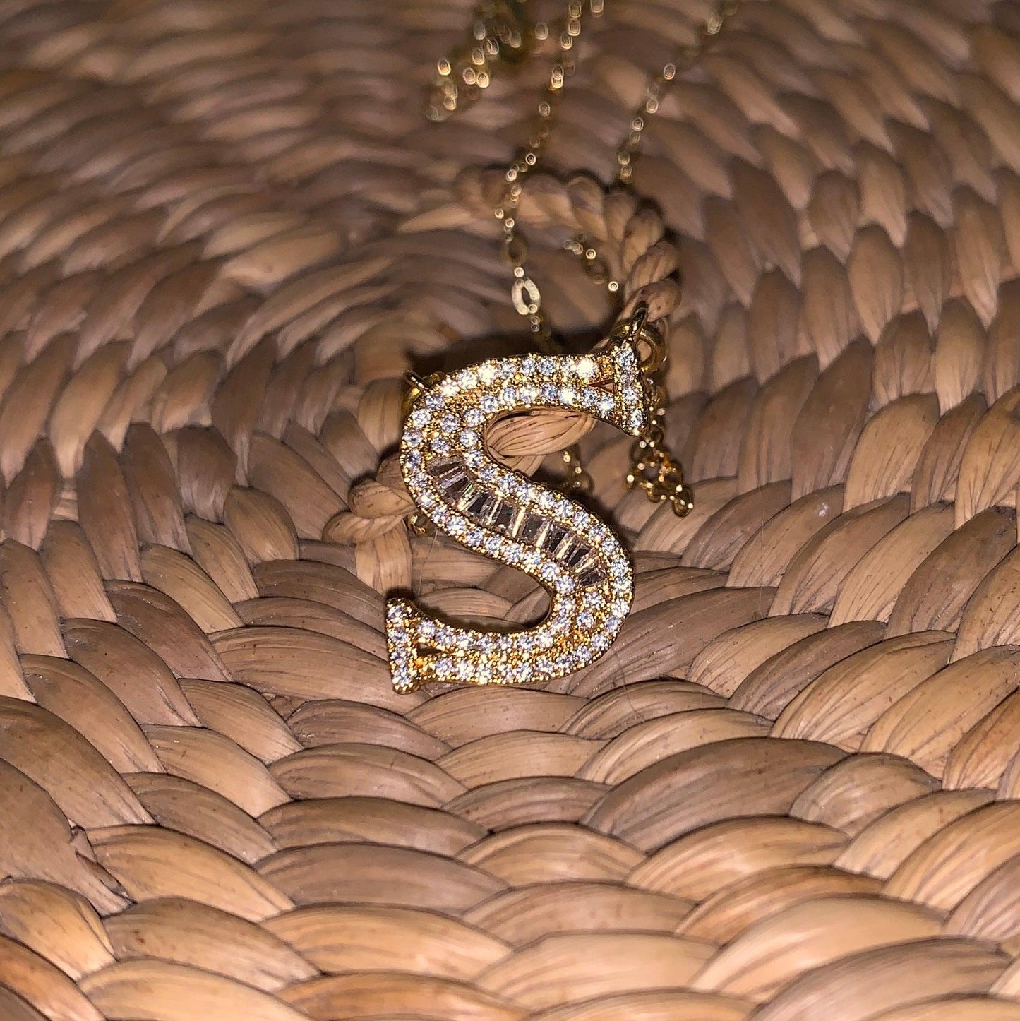 Initial Necklace with Dew Drop Chain - Zevar King