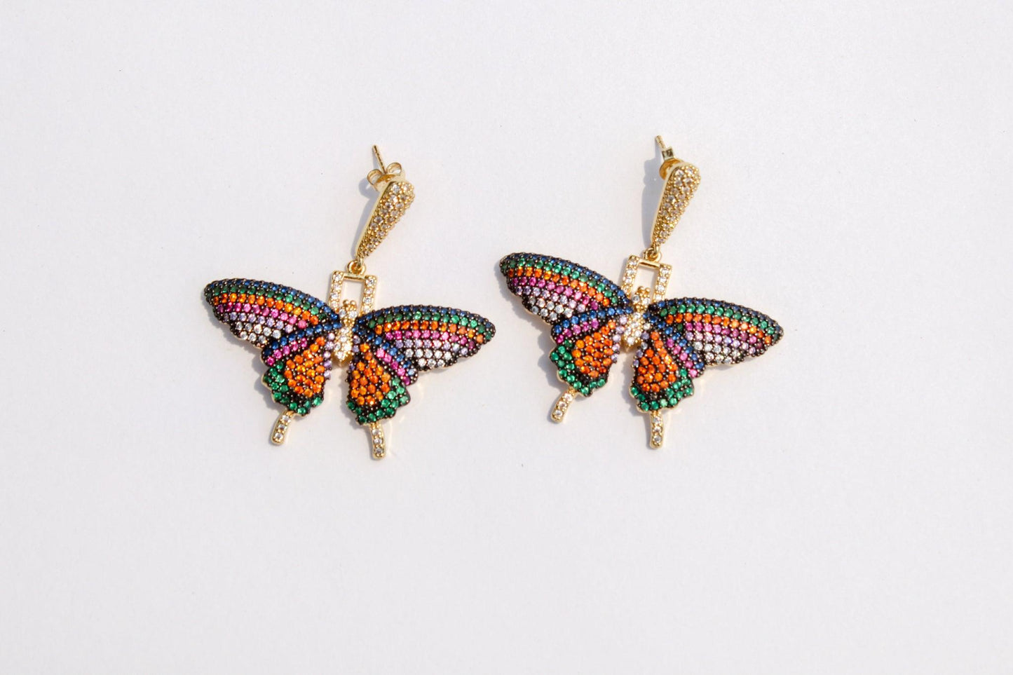 Load image into Gallery viewer, Monarch Butterfly Earrings - Zevar King
