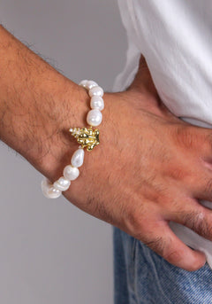 Baroque Pearls Ganesha Bracelet - Zevar King