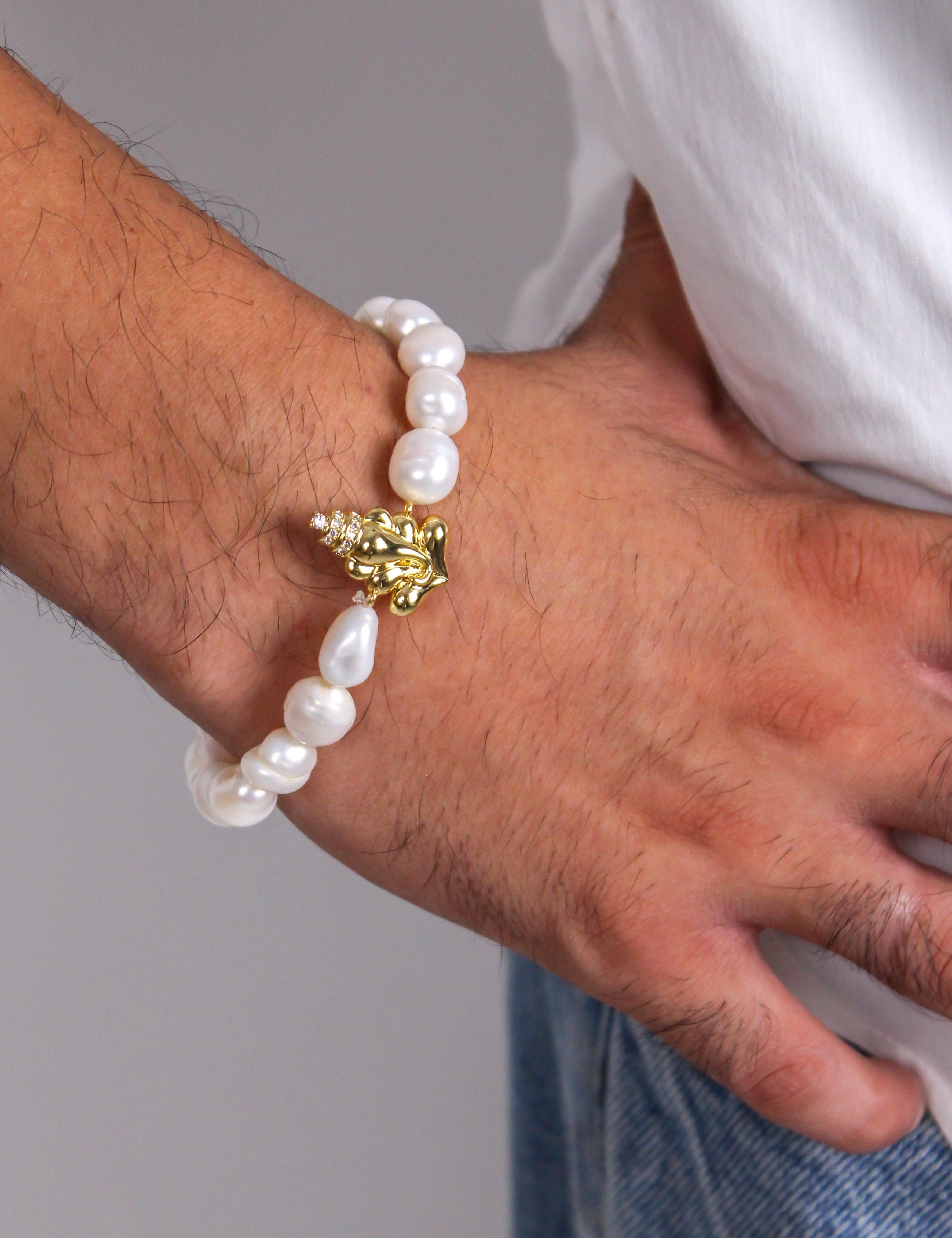 Baroque Pearls Ganesha Bracelet - Zevar King