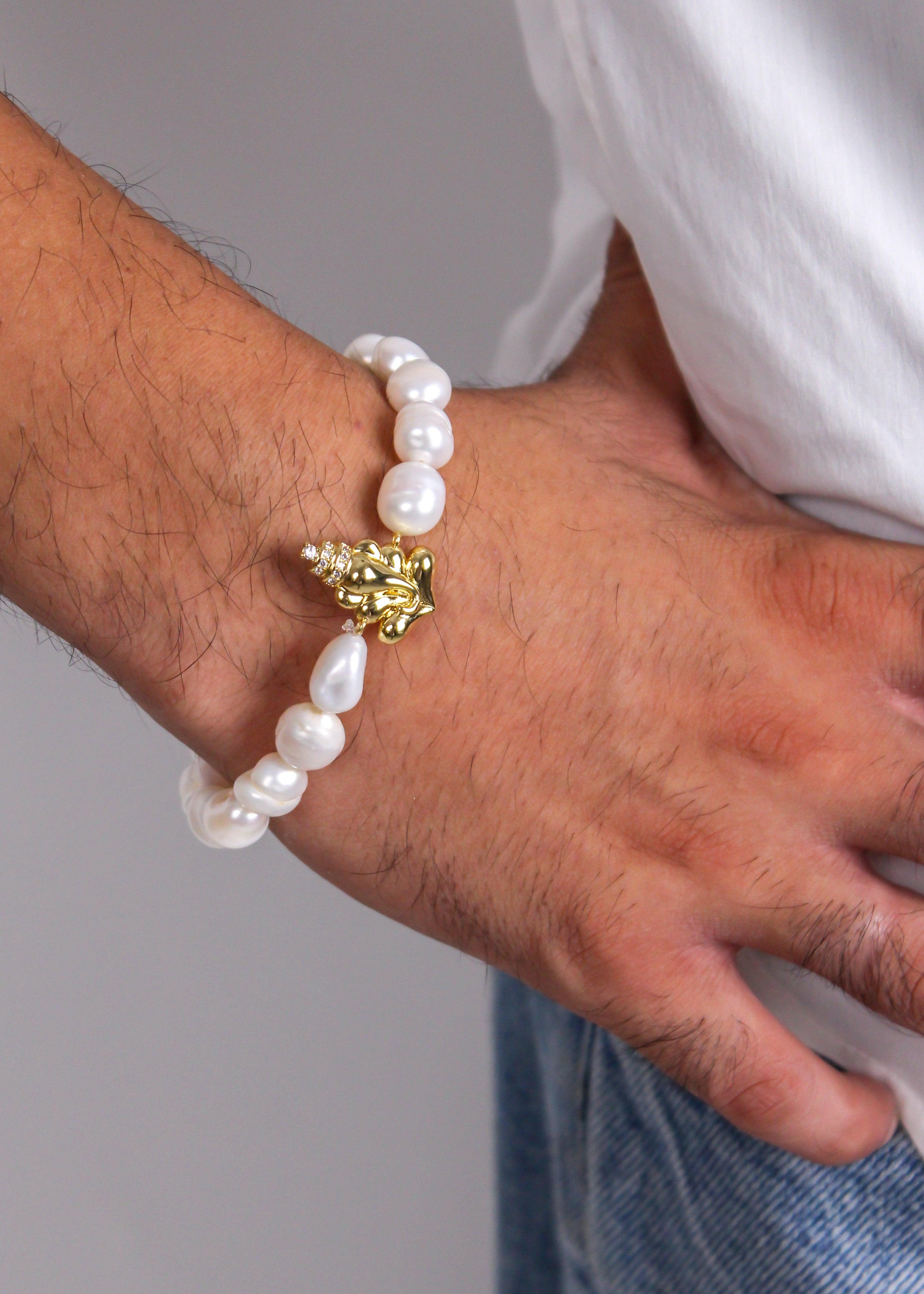 Baroque Pearls Ganesha Bracelet - Zevar King