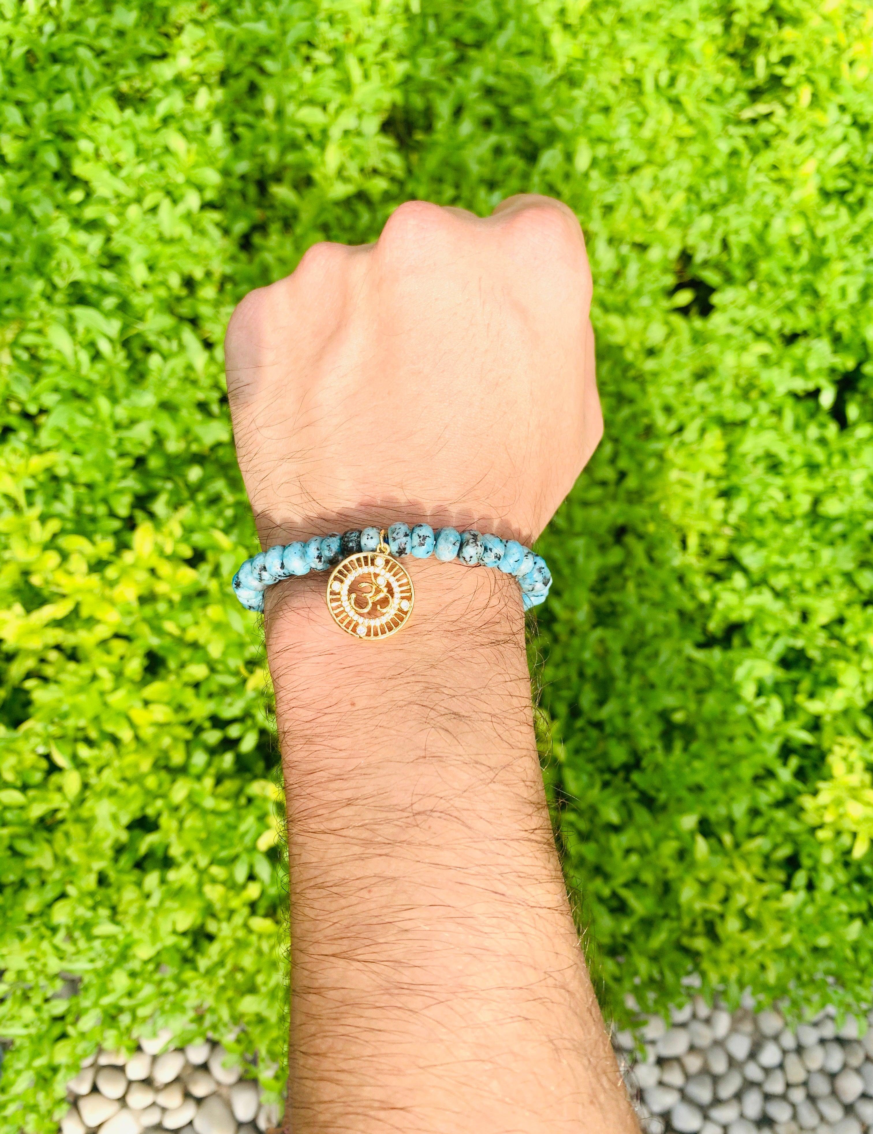 OM Turquoise Beads Bracelet - Zevar King