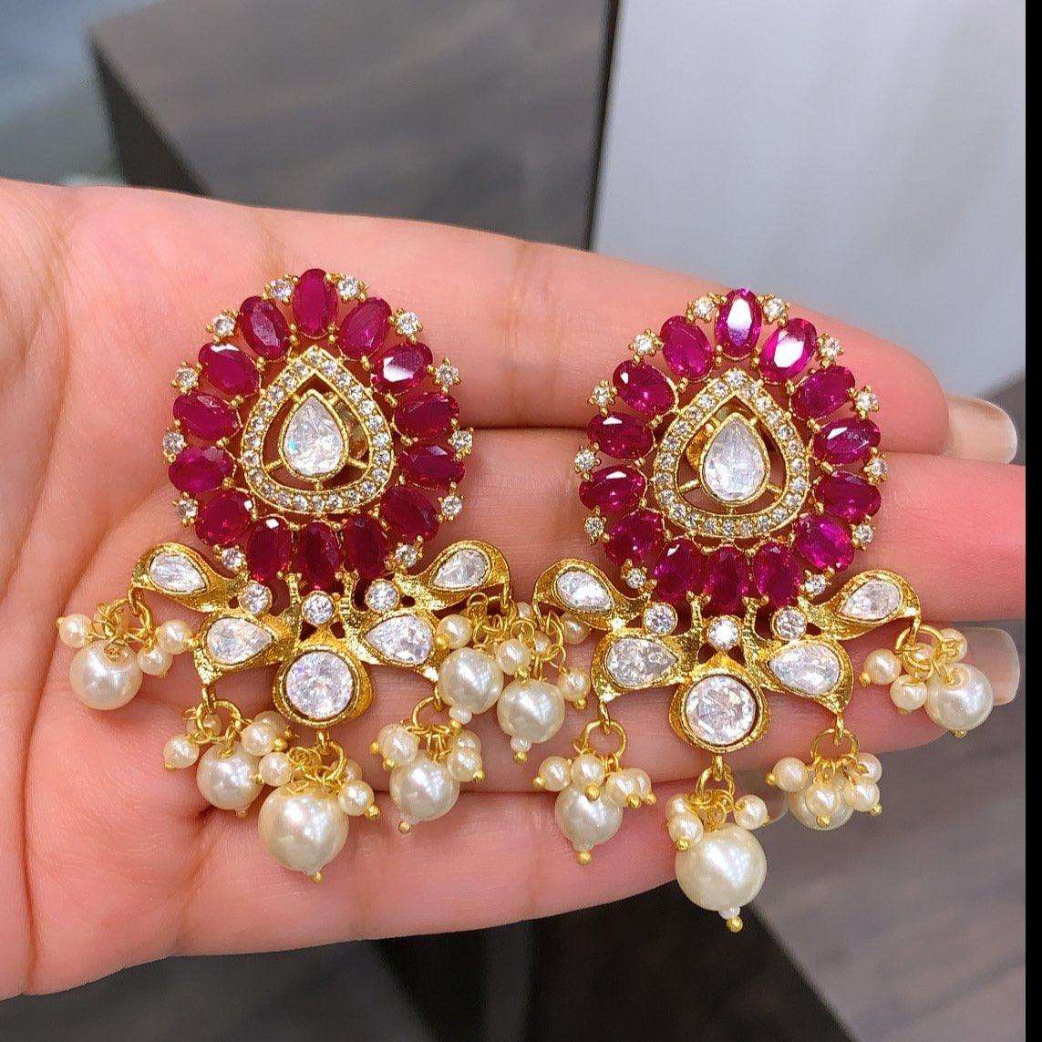 Ruby Rubina Stud Earrings - Zevar King