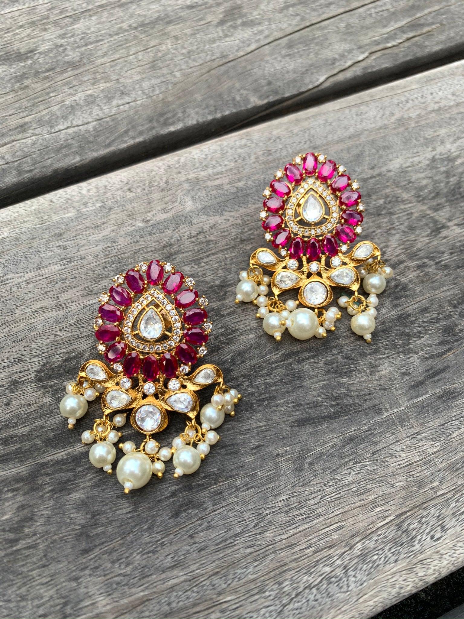 Ruby Rubina Stud Earrings - Zevar King