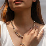 Selene Link Chain Necklace and Bracelet - Zevar King