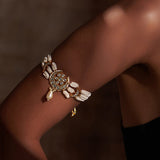 Saisha Bracelet with Pearl Drop - White