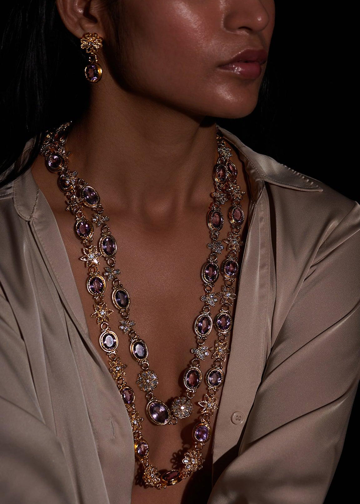 Malika Double String Necklace Set - Zevar King