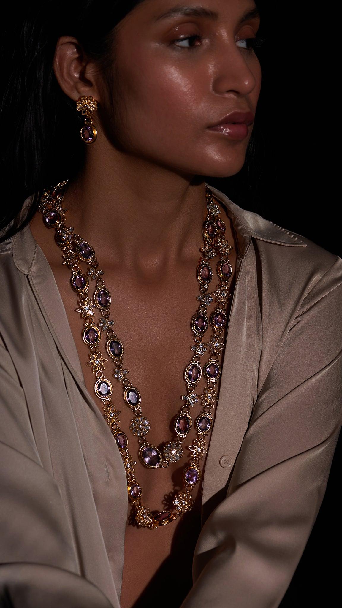 Malika Double String Necklace Set - Zevar King