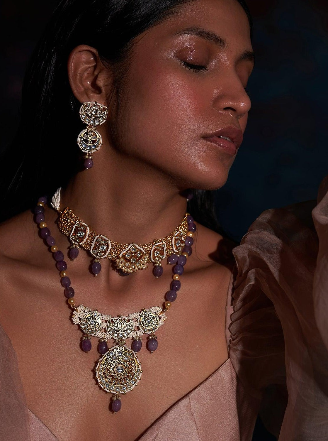 Meher Long Necklace Set - Zevar King
