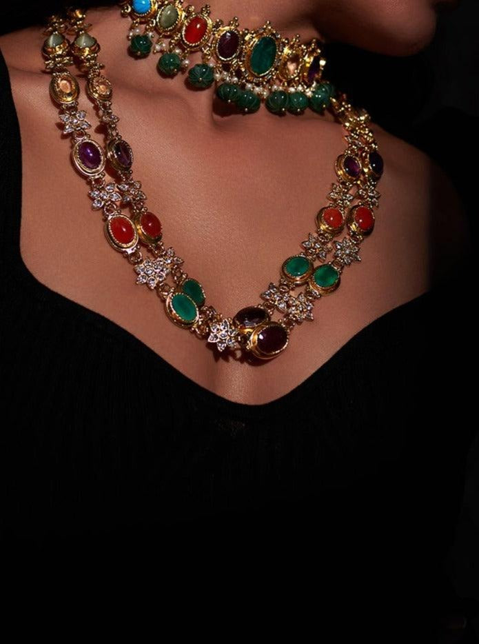Inaya Double String Necklace Set - Zevar King