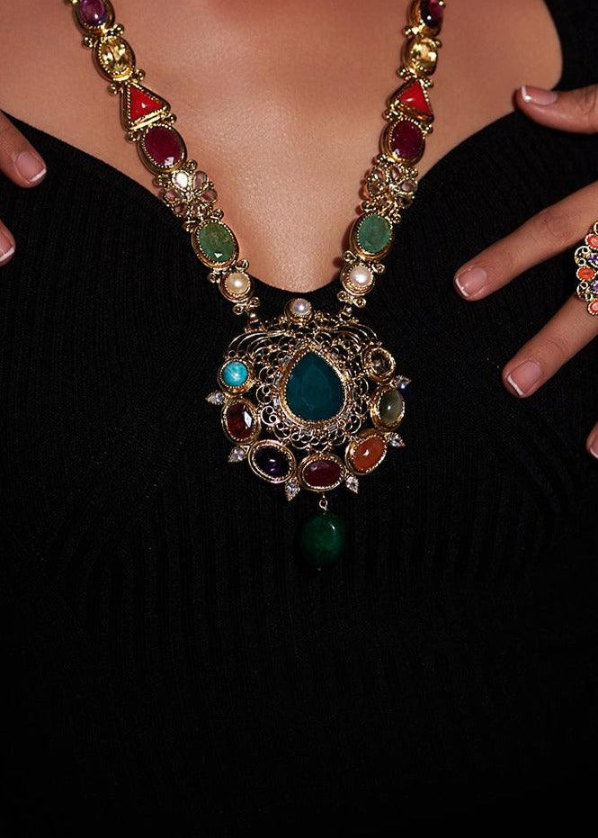 Samaira Long Necklace Set - Zevar King