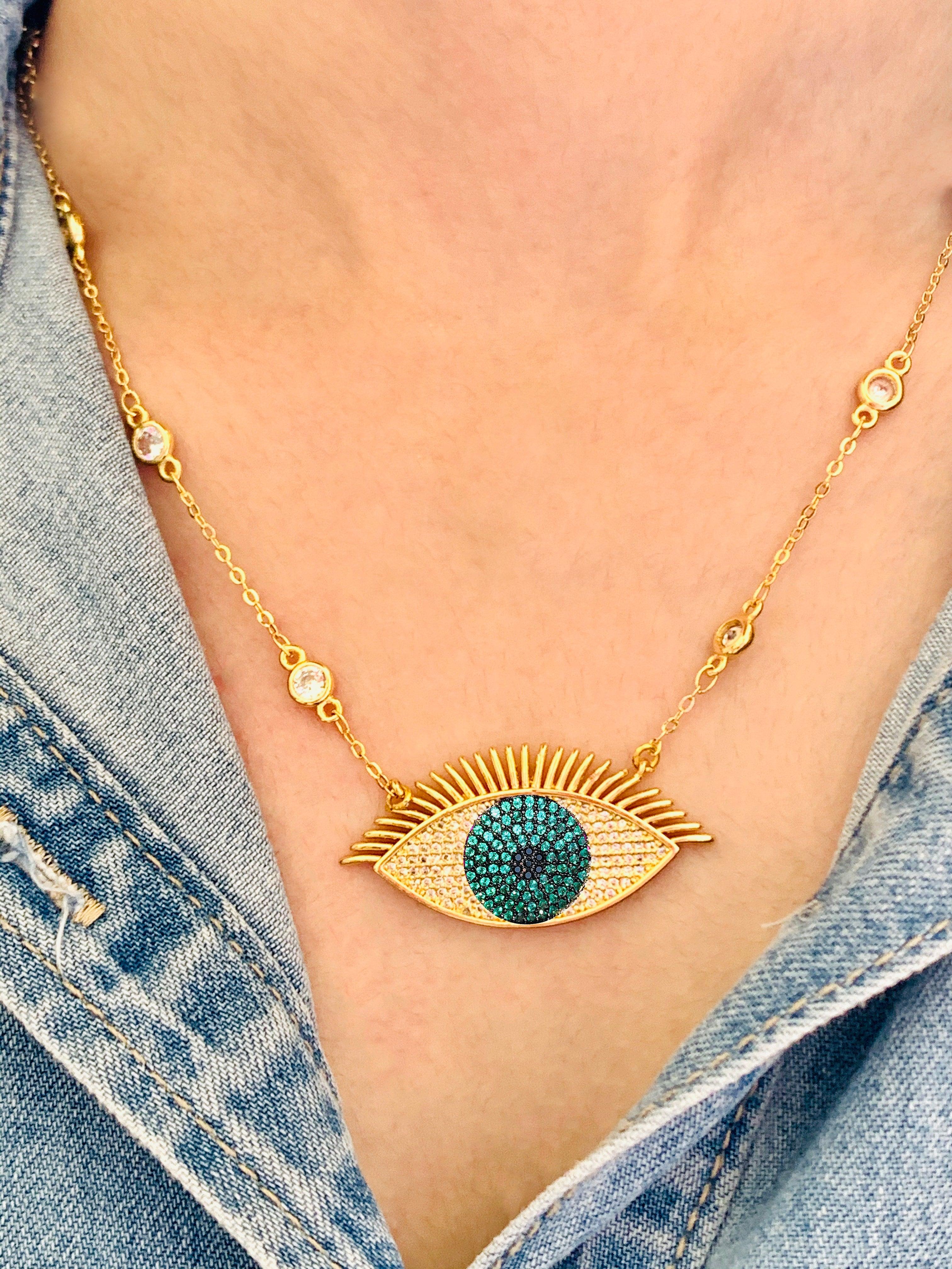 Evil Eye Necklace with Charms – Khanak by Ankita