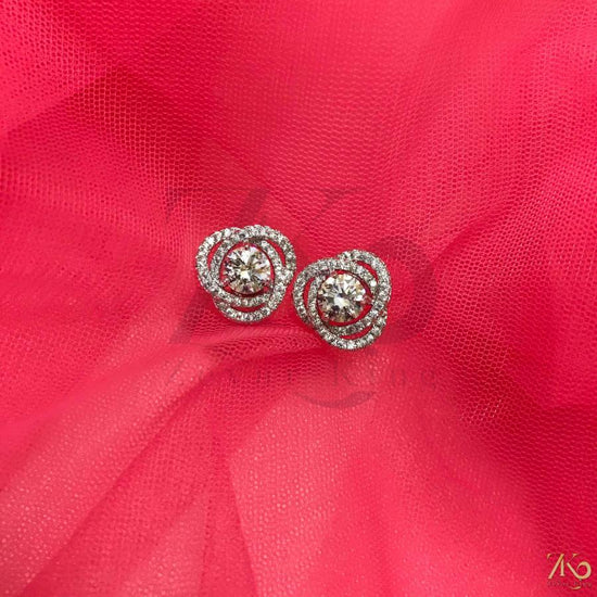 Criss Cross American Diamond Studs - Zevar King