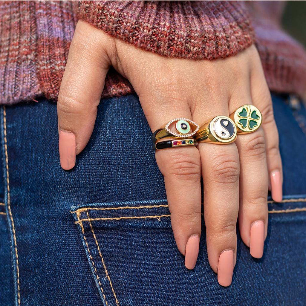 Evil Eye Adjustable Ring - Zevar King